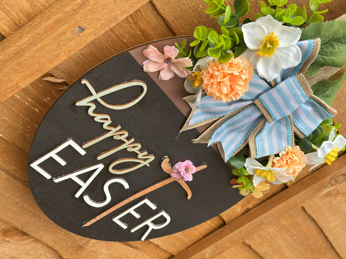 Beautiful handmade Easter wreath β spring floral home decoration with a rustic, cozy touch.